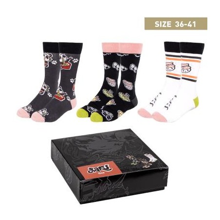 Pack calcetines 3 piezas otaku talla