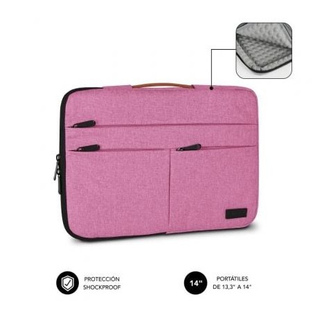 Funda Subblim Air Padding 360 Sleeve para Portátiles hasta 14"- Rosa