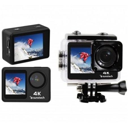 Cámara Digital Deportiva Sunstech Adventure 4K- 16MP- Ángulo de visión 170º- Negra