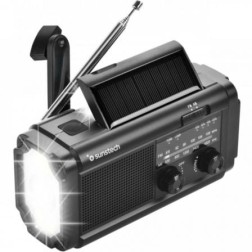 Radio Portátil Sunstech RPE25- con Batería- Linterna- Negra
