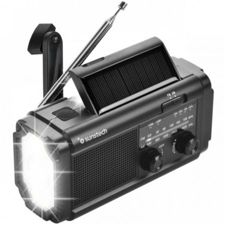 Radio Portátil Sunstech RPE25- con Batería- Linterna- Negra