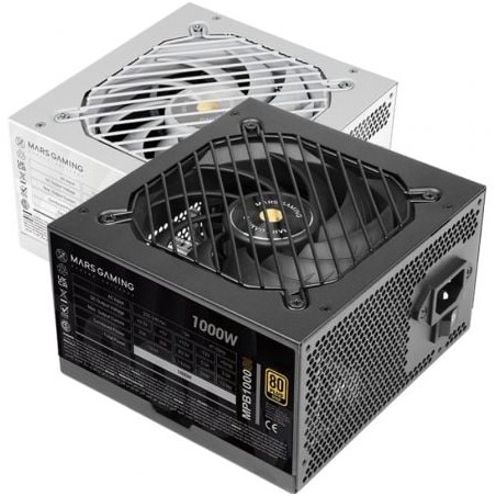 Fuente de Alimentación Mars Gaming MPB1000SI- 1000W- Ventilador 12cm- 80 Plus Gold