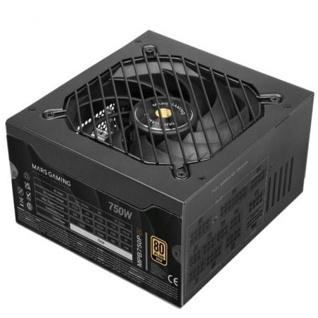 Fuente de Alimentación Mars Gaming MPB750PSI- 750W- Ventilador 14cm- ATX 3-1- PCIe 5-1- 80 Plus Gold