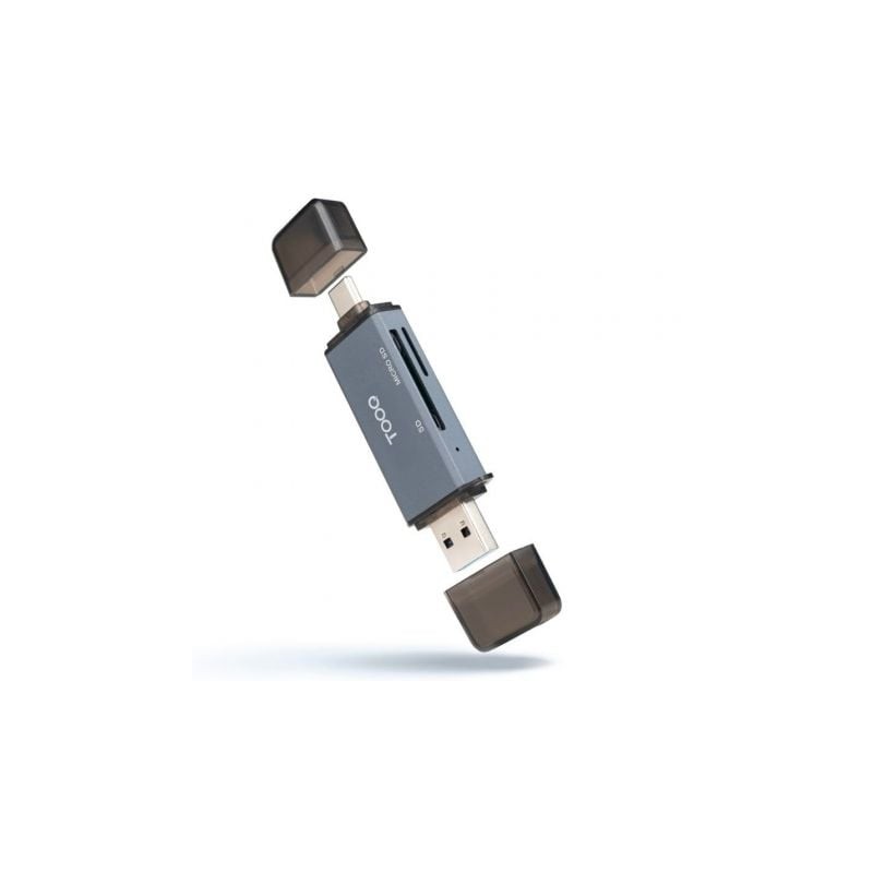 LECTOR TARJETAS TOOQ USB 3-0 (USB-C+USB-A) SD-TF GRIS LECTOR TARJETAS TOOQ USB 3-0 (USB-C+USB-A) SD-TF GRIS