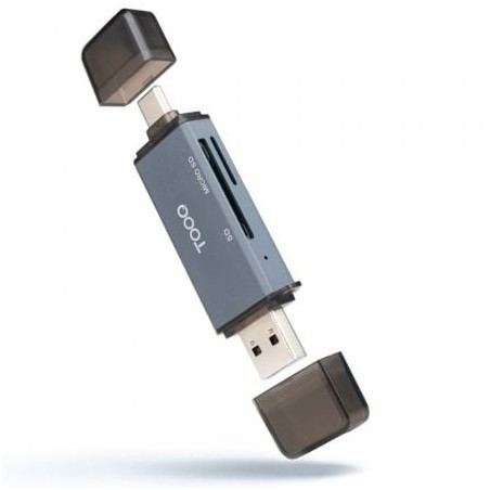 Lector de Tarjetas Externo TooQ TQR-3001G- USB 3-0 y USB Tipo-C
