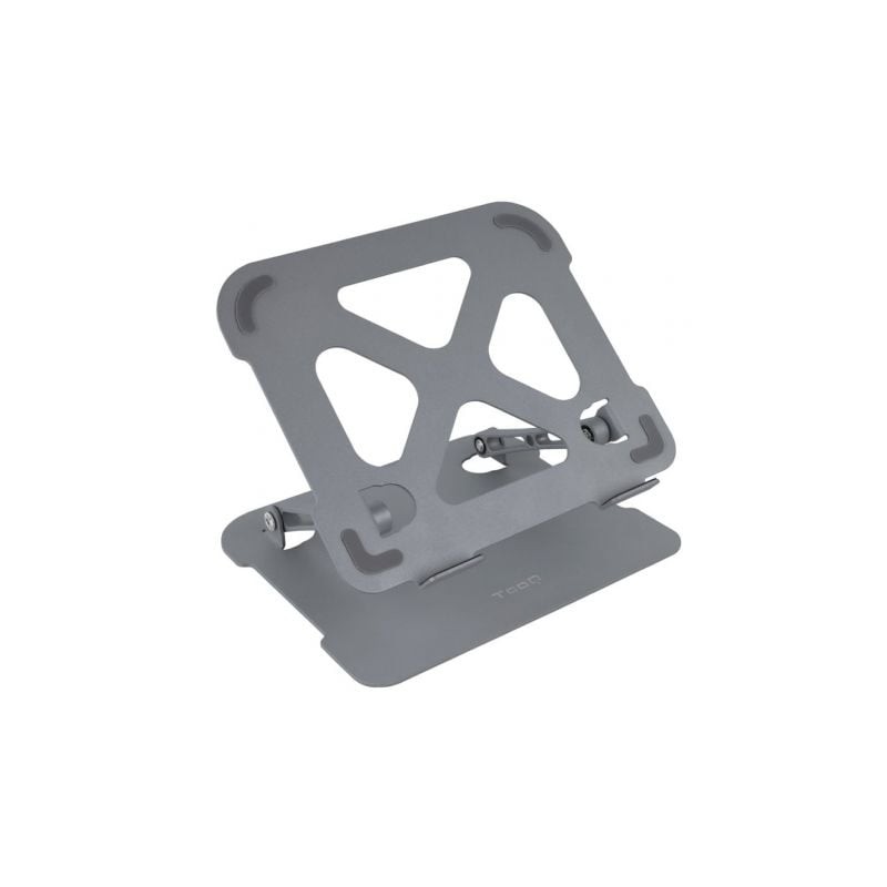TooQ Soporte Elevador de Aluminio Ajustable Ergonómico para Portátiles, Gris