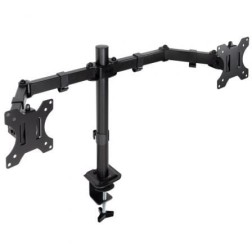 Soporte de Mesa para 2 Monitores TooQ DB1802TN-B- Giratorio- Inclinable- hasta 8kg