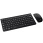 TooQ Teclado compacto + Ratón slim inalámbrico, Negro
