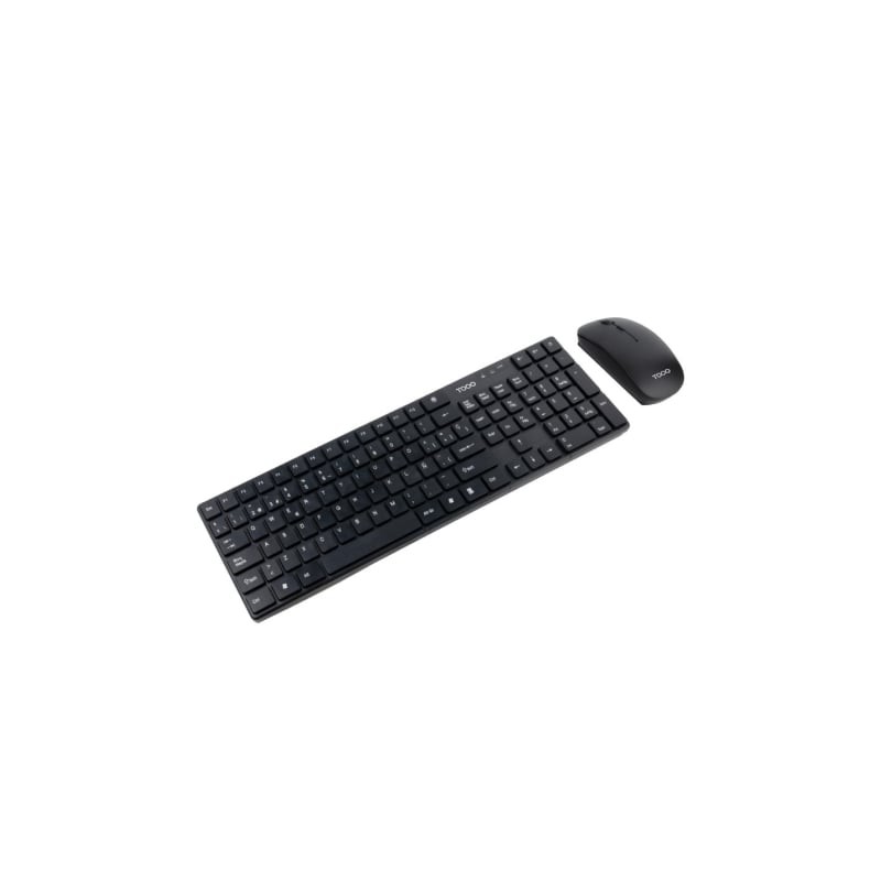 TooQ Teclado + Ratón slim inalámbricos, Negro