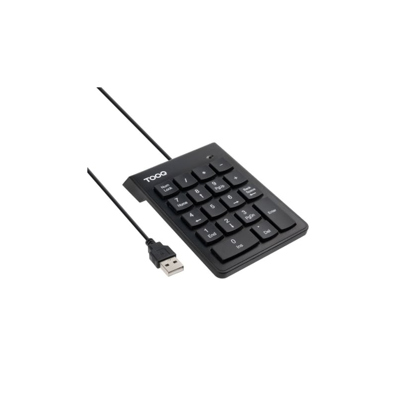 TooQ Teclado numérico USB, 19 teclas, Negro