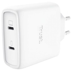Cargador de Pared GaN Trust Maxo 65W 25526- 2xUSB Tipo-C- Incluye Cable USB Tipo-C- 65W