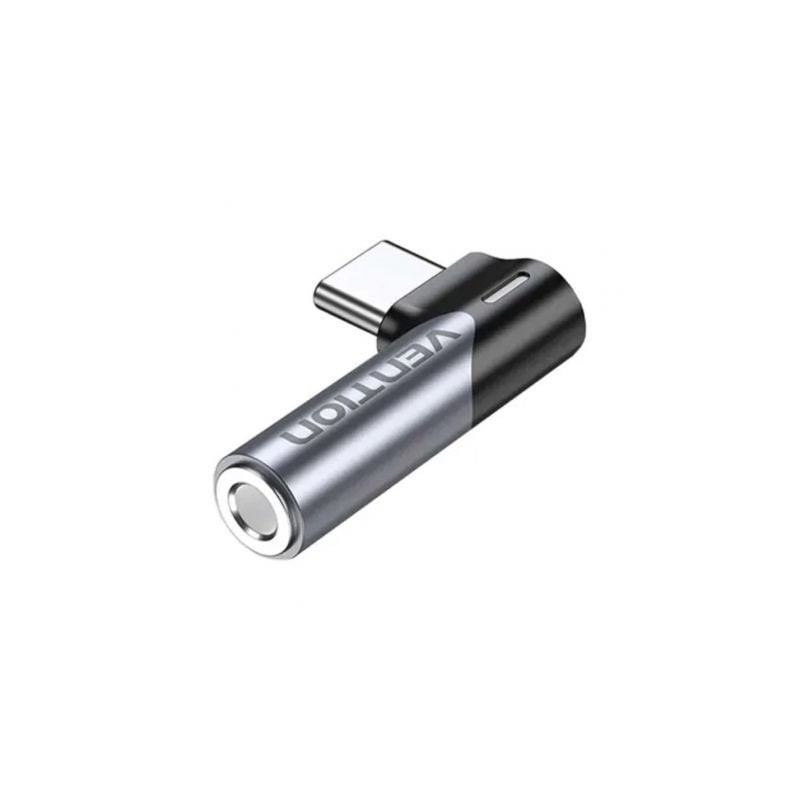 Adaptador Audio Vention BGWH0- Jack 3-5 Hembra - USB Tipo-C Macho- Gris