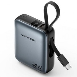 Powerbank 10000mAh Vention FHEH0- 35W- Gris- Incluye Cable USB Tipo-C