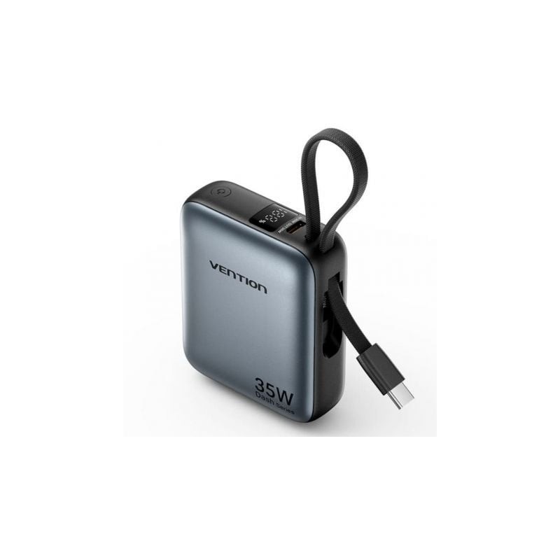 Powerbank 10000mAh Vention FHEH0- 35W- Gris- Incluye Cable USB Tipo-C
