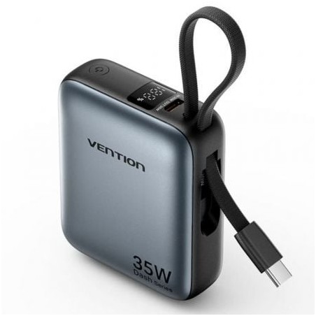 Powerbank 10000mAh Vention FHEH0- 35W- Gris- Incluye Cable USB Tipo-C