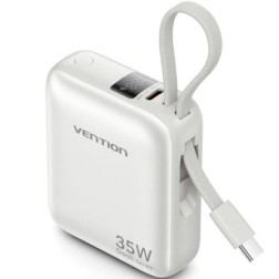 Powerbank 10000mAh Vention FHEN0- 35W- Beige- Incluye Cable USB Tipo-C