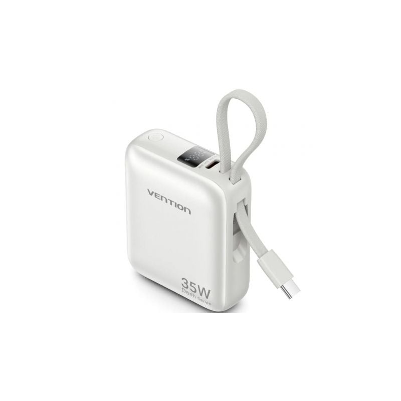 Powerbank 10000mAh Vention FHEN0- 35W- Beige- Incluye Cable USB Tipo-C