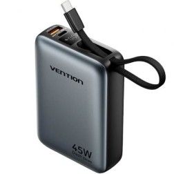 Powerbank 20000mAh Vention FHGH0- 45W- Gris- Incluye Cable USB Tipo-C