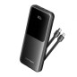 Powerbank 10000mAh Vention FHOB0- 22-5W- Negra- Incluye Cable USB Tipo-C y Lightning
