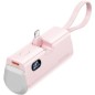 Powerbank 4800mAh Vention FHRP0- 22-5W- Rosa- Incluye Cable USB Tipo-C y Lightning