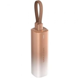 Powerbank 5000mAh Vention FHWJ0- 20W- Dorado- Incluye Cable USB Tipo-C y Lightning