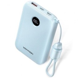 Powerbank 10000mAh Vention FKAL0-C- 22-5W- Azul- Incluye Cable USB Tipo-C