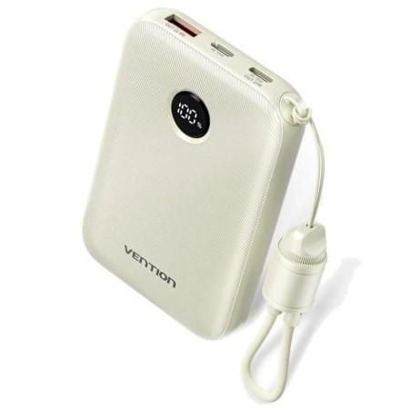 Powerbank 10000mAh Vention FKAN0-C- 22-5W- Gris- Incluye Cable USB Tipo-C