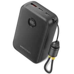Powerbank 20000mAh Vention FKBB0-C- 22-5W- Negra- Incluye Cable USB Tipo-C