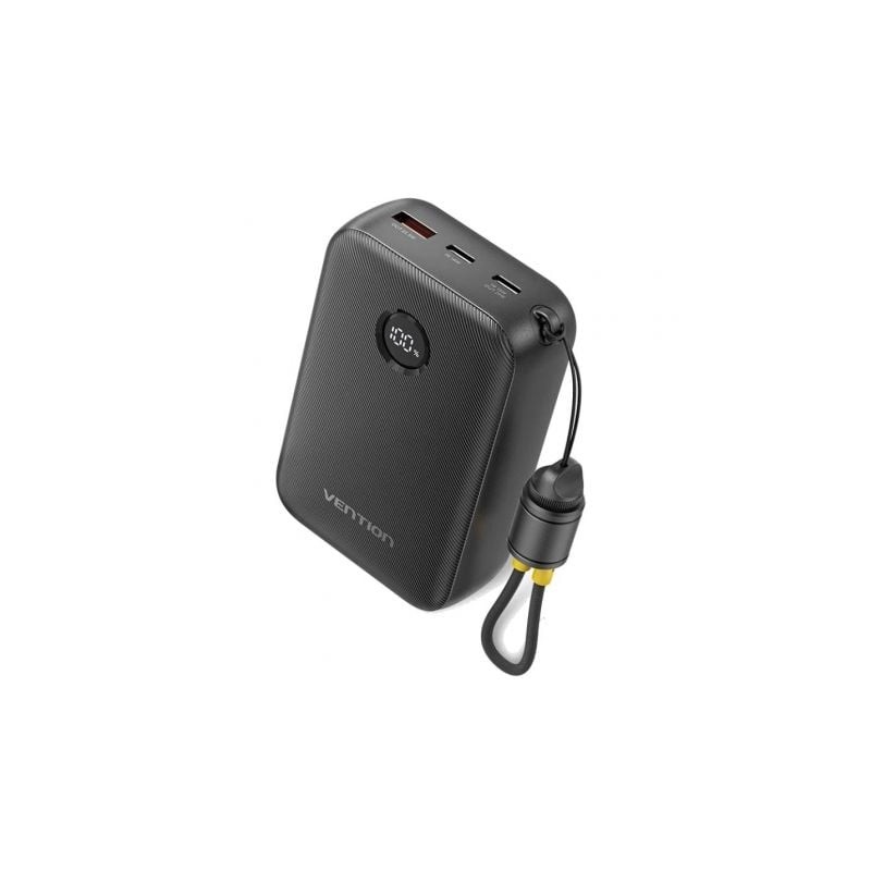 Powerbank 20000mAh Vention FKBB0-C- 22-5W- Negra- Incluye Cable USB Tipo-C