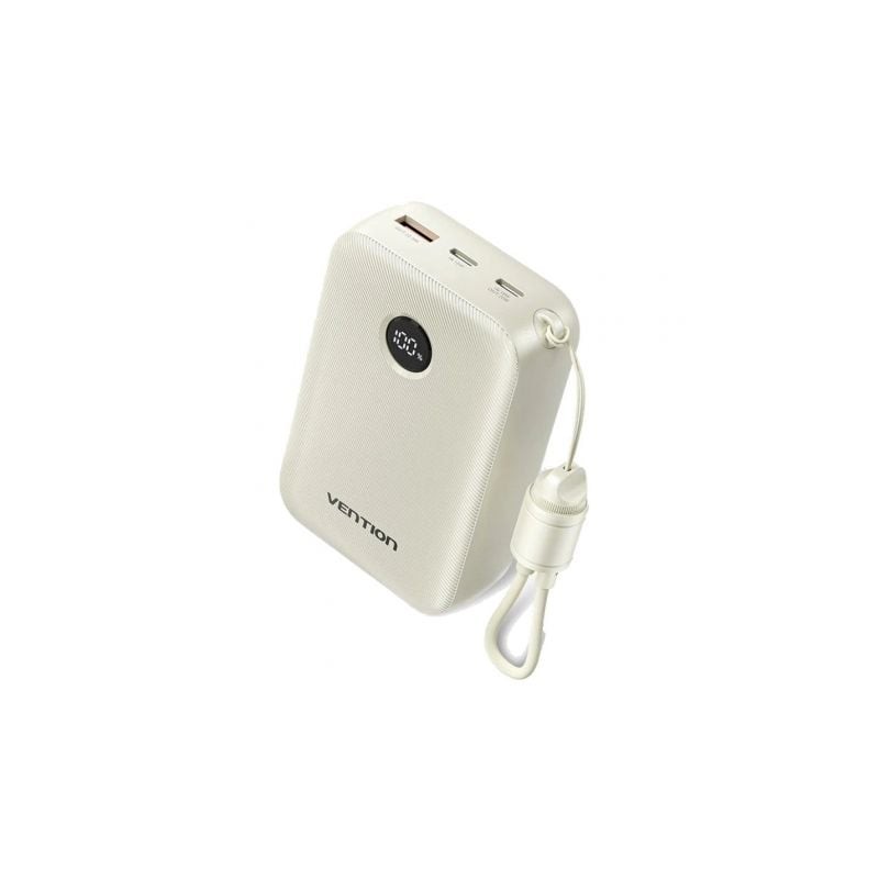 Powerbank 20000mAh Vention FKBN0-C- 22-5W- Beige- Incluye Cable USB Tipo-C