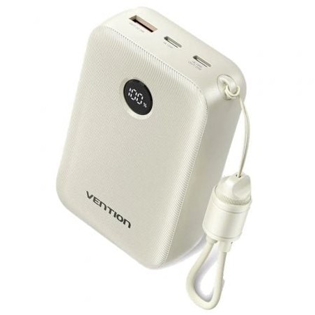 Powerbank 20000mAh Vention FKBN0-C- 22-5W- Beige- Incluye Cable USB Tipo-C