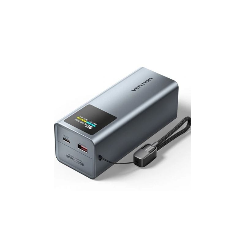 Powerbank 20000mAh Vention FKCH0- 100W- Gris- Incluye Cable USB Tipo-C
