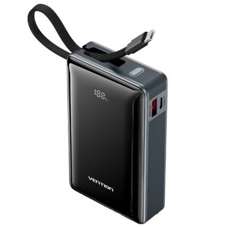 Powerbank 20000mAh Vention FKDM0- 65W- Gris- Incluye Cable USB Tipo-C
