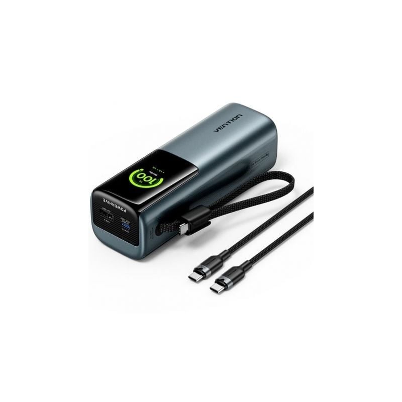 Powerbank 20000mAh Vention FKFH0- 165W- Gris- Incluye Cable USB Tipo-C