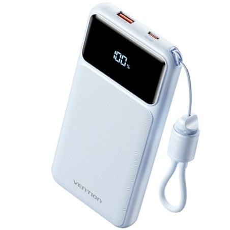 Powerbank 10000mAh Vention XGYL0-39-TY- 22-5W- Azul- Incluye Cable USB Tipo-C