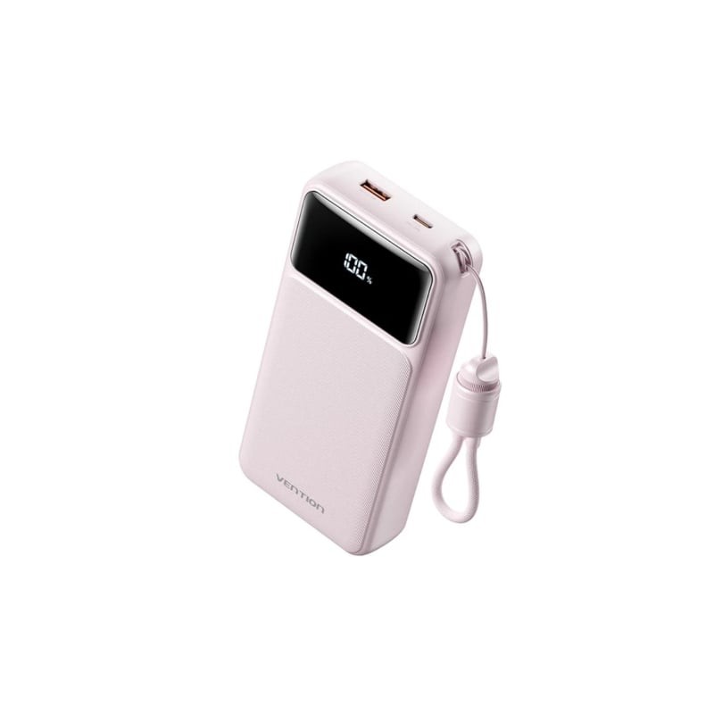 Powerbank 20000mAh Vention XGYP0-40-TY- 22-5W- Rosa- Incluye Cable USB Tipo-C