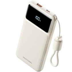 Powerbank 10000mAh Vention XGYW0-39-TY- 22-5W- Blanca- Incluye Cable USB Tipo-C