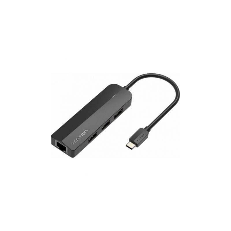 Hub USB Tipo-C Vention TGOBB- 3xUSB- 1xRJ45- 1x Micro B PD
