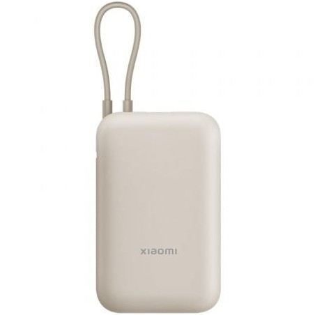 Powerbank 10000mAh Xiaomi Power Bank Integrated Cable- 22-5W- Beige- Incluye Cable USB Tipo-C