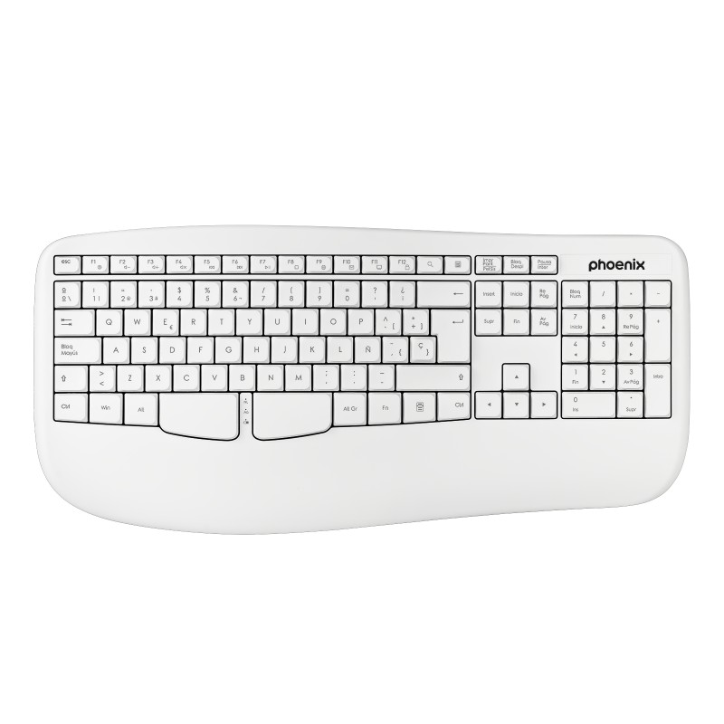 Phoenix k201 teclado ergonómico inalámbrico 2-4ghz