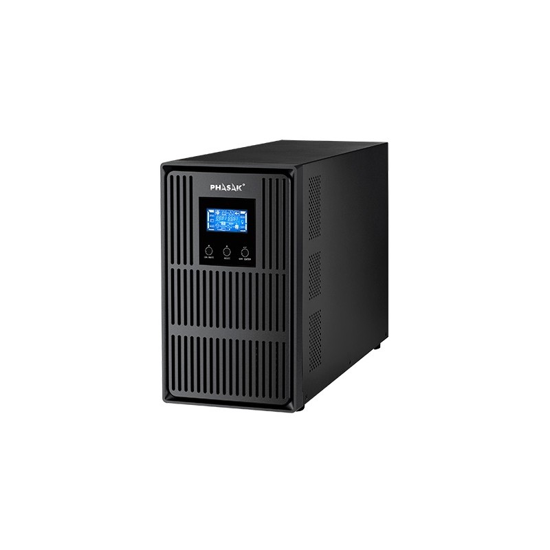 SAI Online Phasak Conqueror Pro 3000 VA Online LCD- 3000VA-2700W- 3 Salidas- Formato Torre