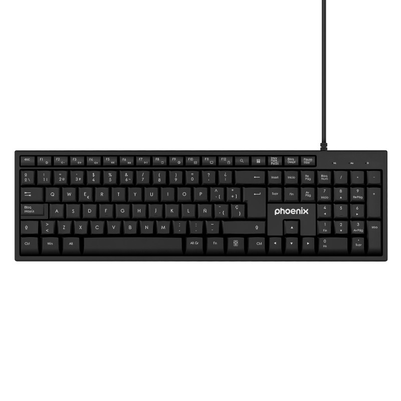 Phoenix k100 teclado multimedia usb negro