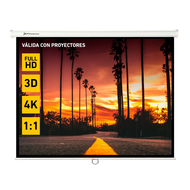 Pantalla manual videoproyector pared y techo