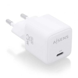 Cargador Gan de Pared Aisens ASCH-25W1P012-W- 1xUSB Tipo-C- 25W