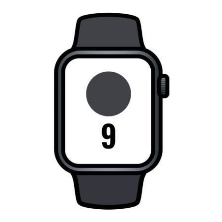 Apple Watch Series 9- GPS- 41mm- Caja de Aluminio Medianoche- Correa Deportiva Medianoche M-L