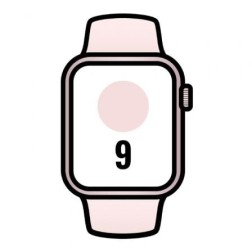 Apple Watch Series 9- GPS- 41mm- Caja de Aluminio Rosa- Correa Deportiva Rosa Claro M-L