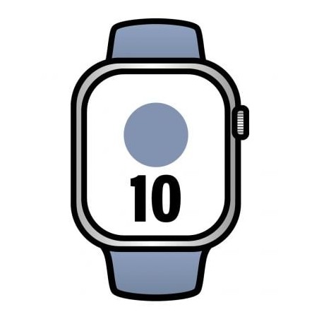 Apple Watch Series 10- GPS- 42mm- Caja de Aluminio - Correa Deportiva Azul Denim S-M