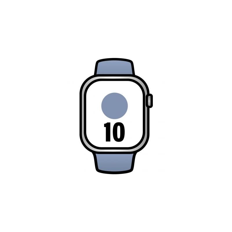 Apple Watch Series 10- GPS- Cellular- 42mm- Caja de Aluminio - Correa Deportiva Azul Denim S-M