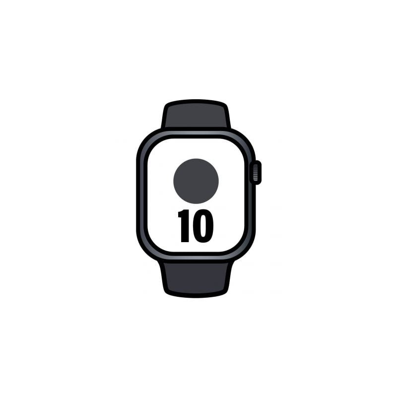 Apple Watch Series 10- GPS- Cellular- 42mm- Caja de Aluminio Negro Azabache - Correa Deportiva Negra S-M