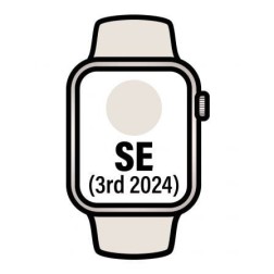 Apple Watch SE 3rd V2- GPS- 44mm- Caja de Aluminio Blanco Estrella- Correa Deportiva Blanco Estrella M-L